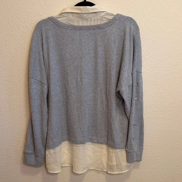 💎💎💎BOGOHO 💎💎💎Women's Blue Sweater with White Collar-XL - Picture 10 of 11